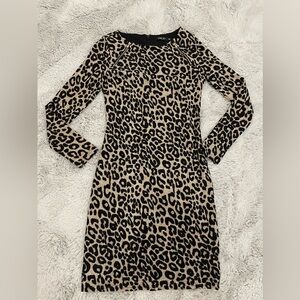 Leopard Print Long Sleeve Dress